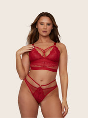Brooke Bralette & Brief Set : Raspberry Red