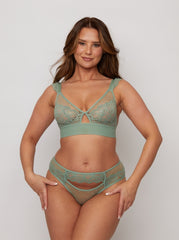 Kaitlin Bralette & Brief Set : Basil Green