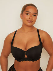 Daley Lace T-shirt Bra : Midnight Black