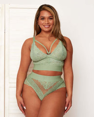Gia Bralette & Brief Set : Basil Green