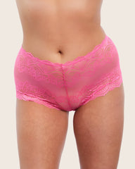 a lace neon pink short style knicker