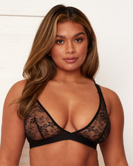 Millie-Mae Twin Pack Triangle Bralettes : Black & Scarlet Red