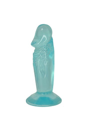 Turquoise silicone butt plug on a white background