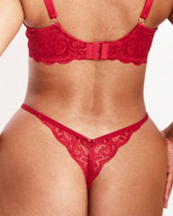 Sexy Portia lace thong in very cherry