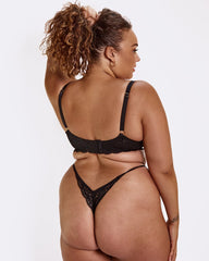 Portia very cherry lace and strappy thong with elegant cut out detail