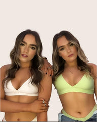 Ally Duo eco friendly Bralettes in White & Mint