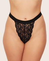 Aurora thong in midnight black with Tutti signature lace