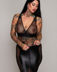 Double Entry Skirt : Obsidian Black