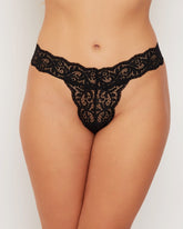 Celeste minimal coverage thong in midnight black
