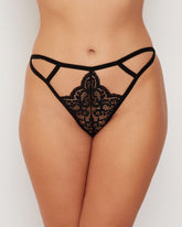 Portia midnight black thong with sexy cut-outs