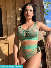 Abigail Bralette & Brief Set : Amazon Green