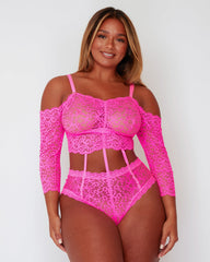 Alix Bodysuit : Neon Pink
