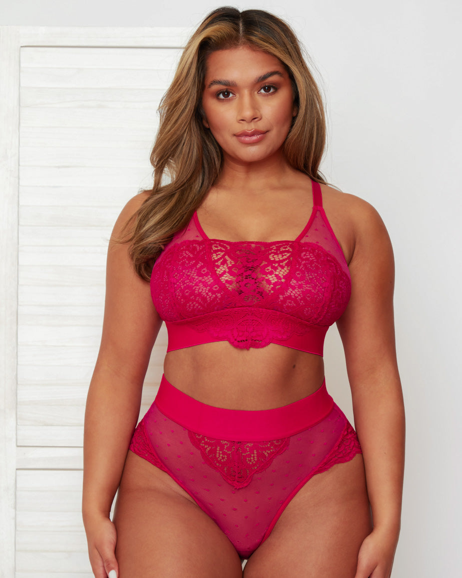 Beccs Bralette & Brief Set : Very Cherry