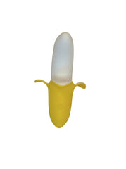 White object shaped like a banana on a white background