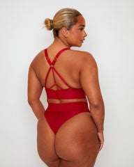 Julisa Bralette & Brief Set : Raspberry Red