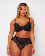 Harlow Non-Padded Plunge Bra : Midnight Black