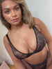Millie-Mae Twin Pack Triangle Bralettes & Thong Set : Black & Very Cherry
