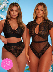 Tutti Threesome Lace : Midnight Black
