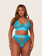 Amber pull on style bralette in bluebird blue