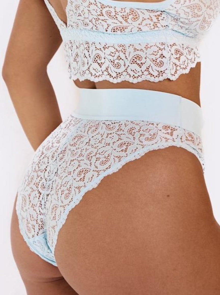 Clara ballad blue high waist lace brief