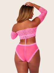 Neon Pink Alix Bodysuit back details