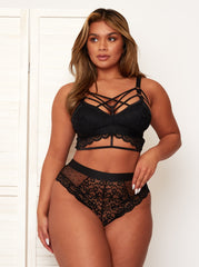 Stunning Roxy midnight black bralette with cut-outs